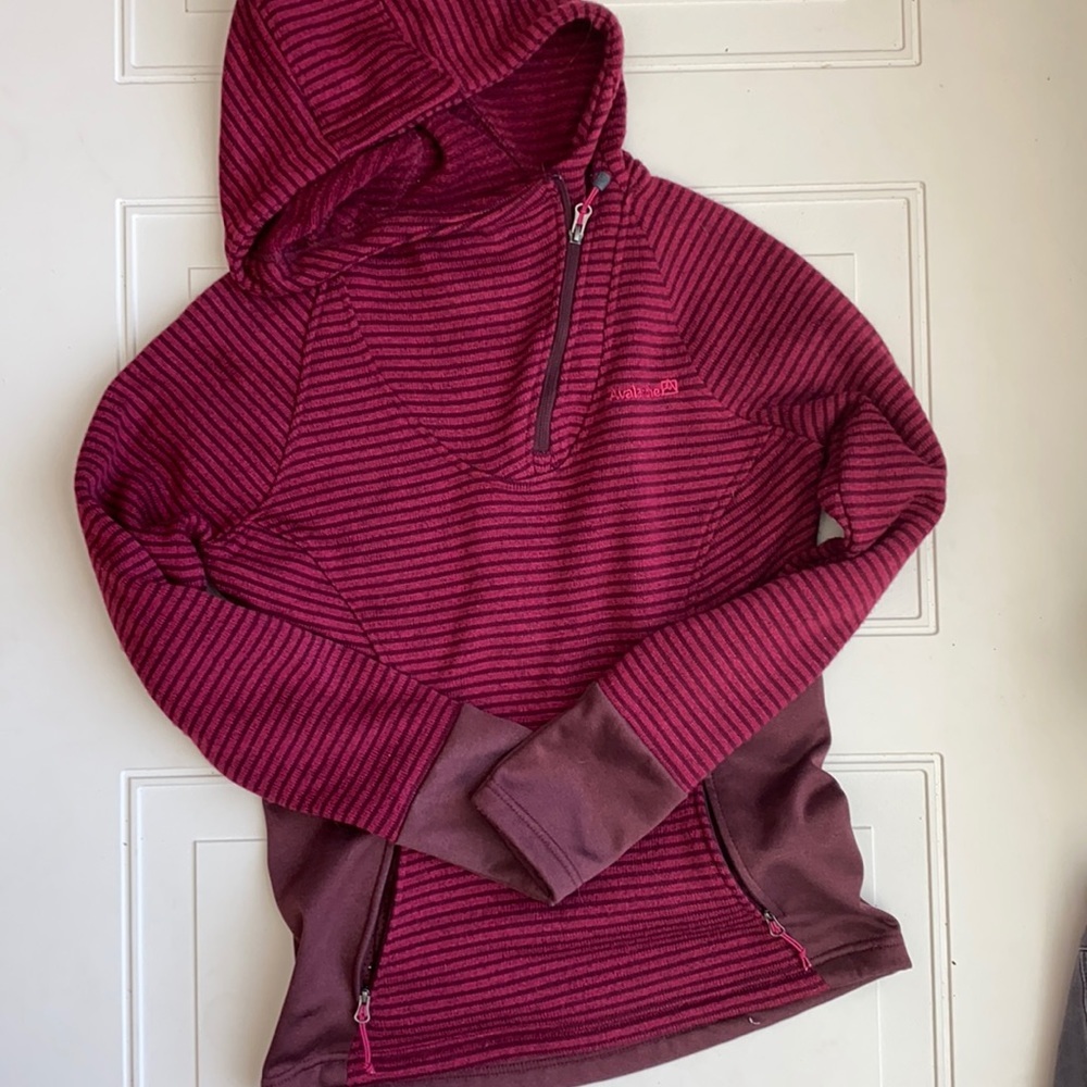 Avalanche 1/4 Zip‎ Hooded Pullover Striped S